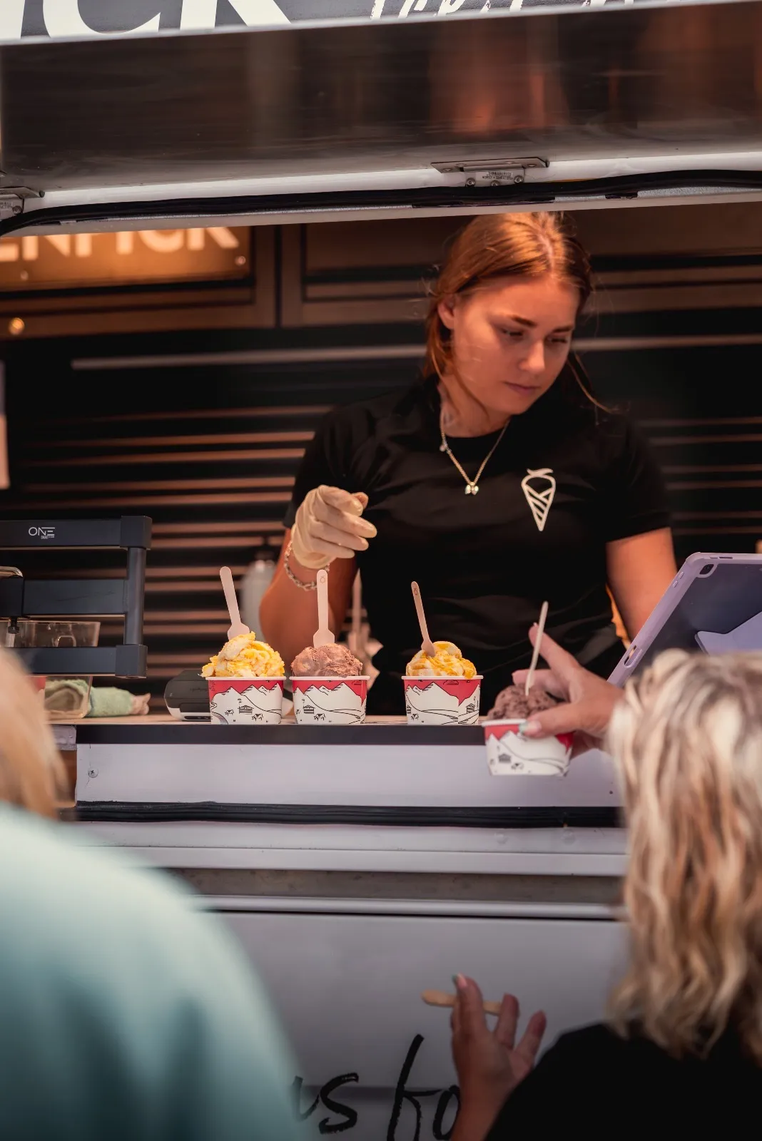 Mövenpick ice cream being served from the mobile van